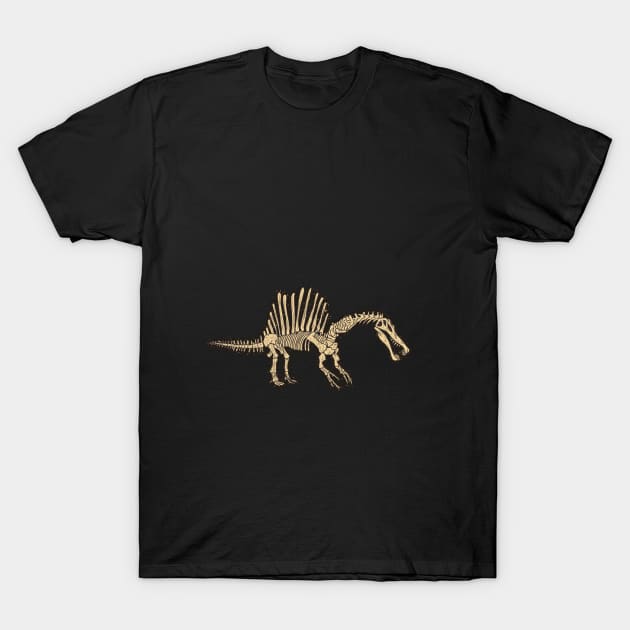 Spinosaurus Skeleton T-shirt, Spikey Dinosaur Shirt, Dino Bones Tshirt, Paleontologist Tee, Spined Prehistoric Reptiles T-Shirt by theglaze